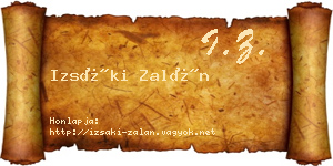 Izsáki Zalán névjegykártya