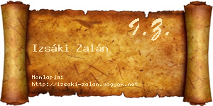 Izsáki Zalán névjegykártya